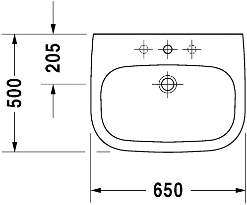 Умивальник підвісний Duravit D-Code, 65 (2310650000)