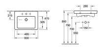 Умывальник подвесной Villeroy&Boch Subway 2.0, 60 (7113F201)