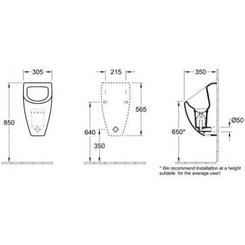 Писсуар Villeroy&Boch Subway AquaZero (751700R3)