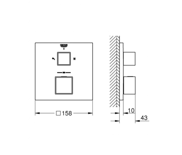 Термостат Grohe Grohtherm Cube, хром (24154000)