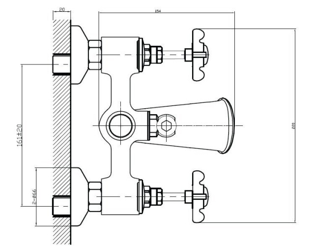 Смеситель для ванны Imprese Cuthna, двухвентильный, бронза (10280 ANTIQUA-N)