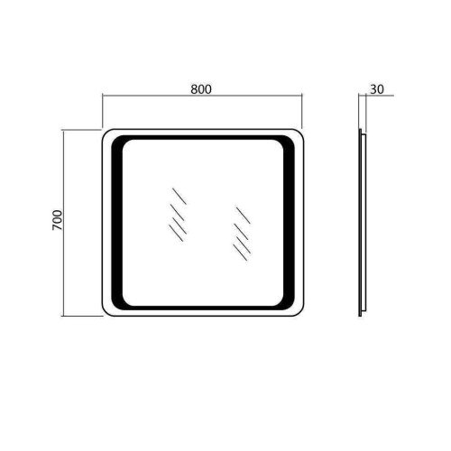 Зеркало в ванную Aqua Rodos Омега 80, 80x70 (АР000001227)