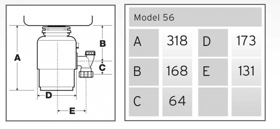 Измельчитель пищевых отходов In-Sink-Erator Model 56 (MODEL 56)