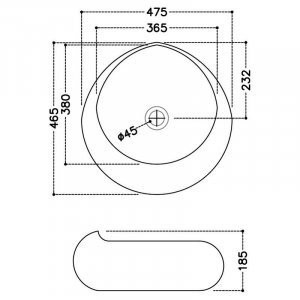 Умивальник накладний Jaquar JDS, 47 (JDS-WHT-25903)