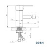 Смеситель для биде Cosh, однорычажный, хром (COSHCRMS10001A)