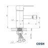 Змішувач для біде Cosh, одноважільний, хром (COSHCRMS10001A)
