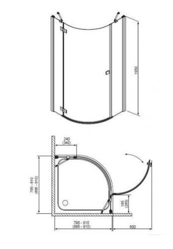 Душевая кабина Radaway Almatea PDJ, правая, 90x90 (30702-01-01N)