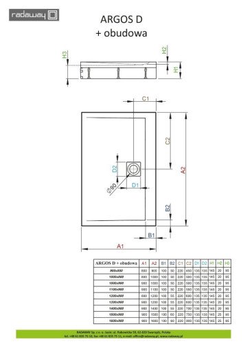 Душовий піддон Radaway Argos D, 120x80 (4ADN812-02)