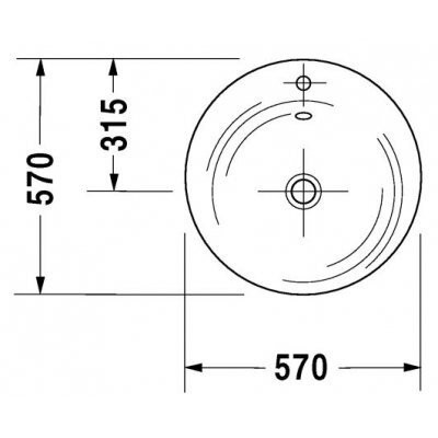 Умывальник подвесной Duravit Starck-1, 57 (4055700001)
