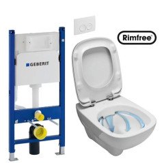 Комплект: Унитаз Kolo Style Rimfree + Инсталляция Geberit Duofix Delta + Крышка Soft-Close + Клавиша Delta 21 (L23120000+458.126.00.1+L20112000+115.125.11.1)