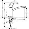 Смеситель для кухни Hansgrohe Focus E, однорычажный, хром (31784000)