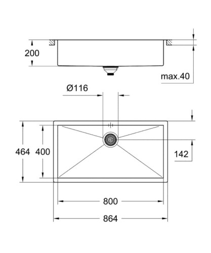 Кухонная мойка стальная Grohe K700, 86x46 (31580SD0)