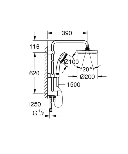 Душова система Grohe New Tempesta (27389002)