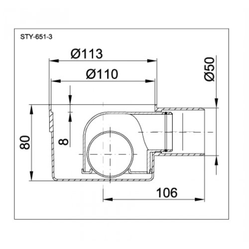 Корпус трапа Styron, 8x5 (STY-651-3)