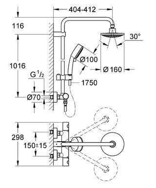 Душевая система Grohe New Tempesta Cosmopolitan (27922000)