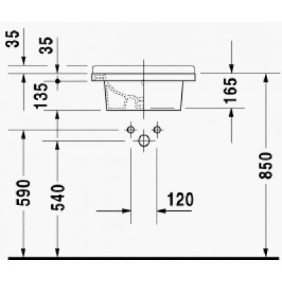 Умывальник подвесной Duravit Starck-3, 48 (303480000)