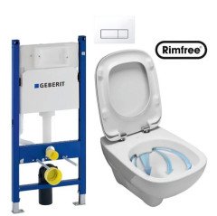 Комплект: Унитаз Kolo Style Rimfree + Инсталляция Geberit Duofix Delta + Крышка Soft-Close + Клавиша Delta 51 (L23120000+458.126.00.1+L20112000+115.105.11.1)