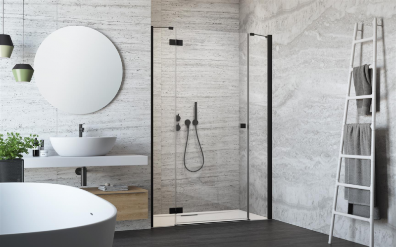 Душова кабіна Radaway Essenza New Black DWJ+S, ліва, 120x120 (385031-54-01R)