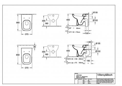 Унитаз напольный Villeroy&Boch Joyce (560810R1)