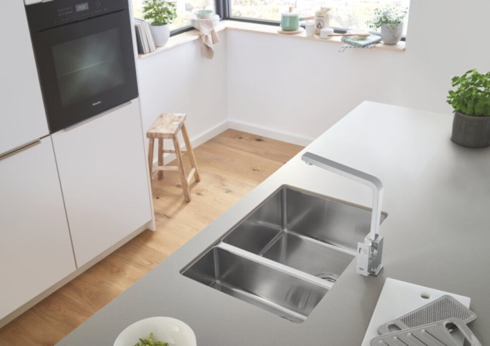 Кухонна мийка сталева Grohe K700U, 76x45 (31575SD0)