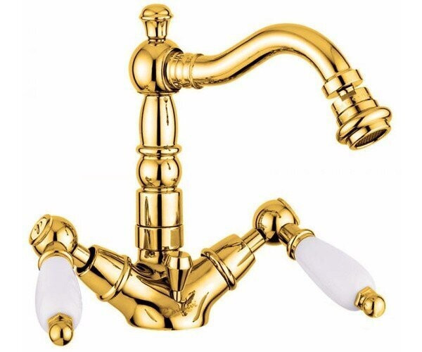 Змішувач для біде Emmevi Deco Ceramica, двовентильний, золото (OR121614)