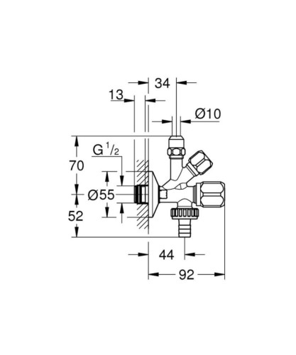 Запорный вентиль Grohe, хром (22036000)