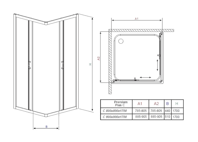 Душова кабіна Radaway Premium Plus, 90x90 (30451-01-01N)