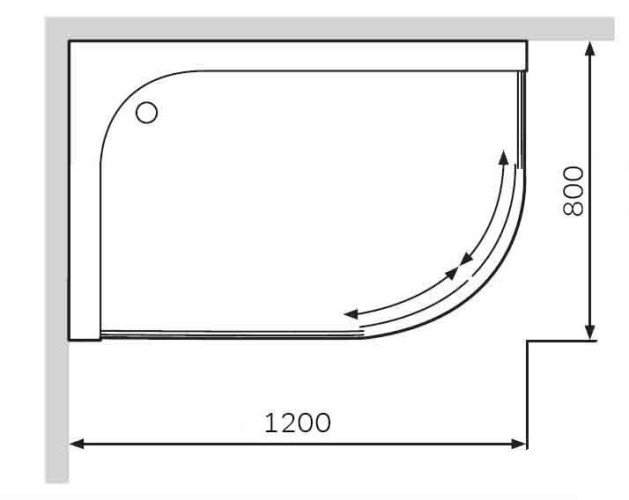 Душевой поддон AM.PM Bliss Twin Slide, 120x80 (W56T-302L120W)
