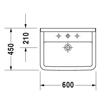 Умывальник подвесной Duravit Starck-3, 60 (300600000)