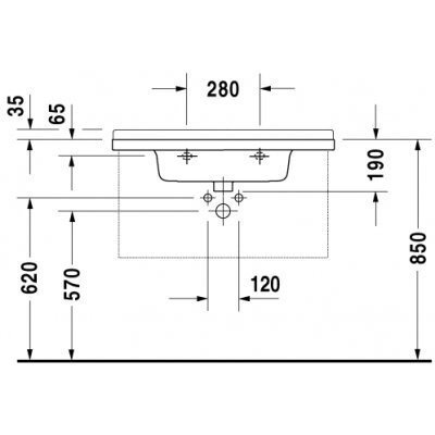 Умывальник подвесной Duravit Starck-3, 85 (304800000)