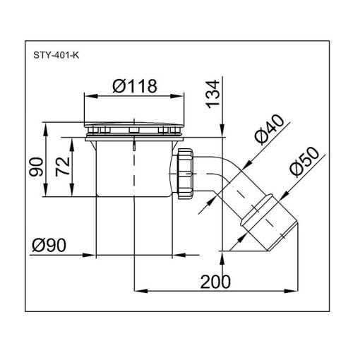 Сифон для душового піддону Styron (STY-401-K)