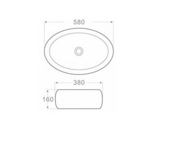 Умывальник накладной Newarc Countertop, 60 (5015SW)