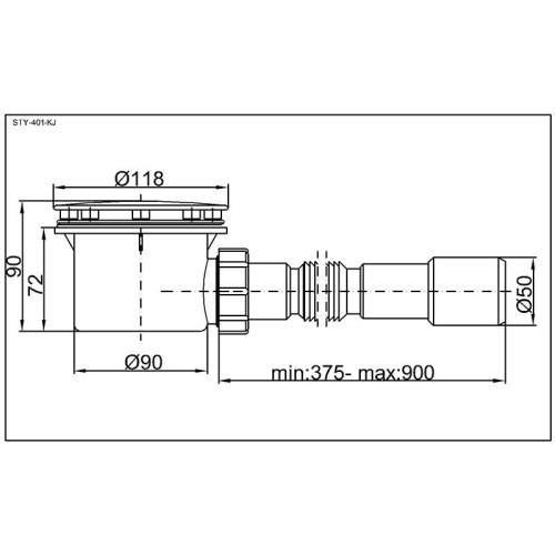 Сифон для душевого поддона Styron (STY-401-KJ)