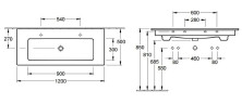 Умывальник подвесной Villeroy&Boch Venticello, 120 (4104CGR1)