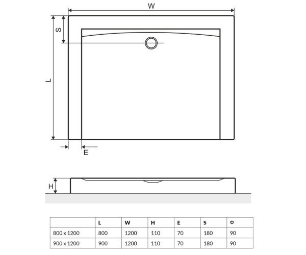 Душевой поддон Excellent Forma, 120x80 (BREX.FOR128WHC)