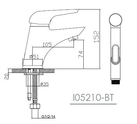 Смеситель для биде Imprese Solnice, однорычажный, хром (I05210BT)