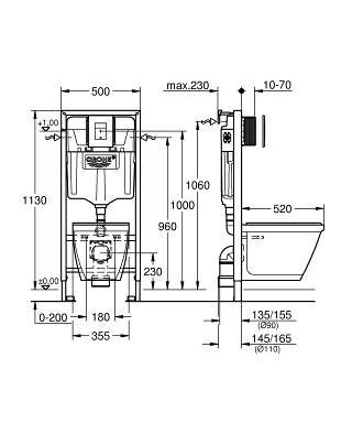 Комплект: Унітаз із системою інсталяції Grohe Solido Perfect (39186000)