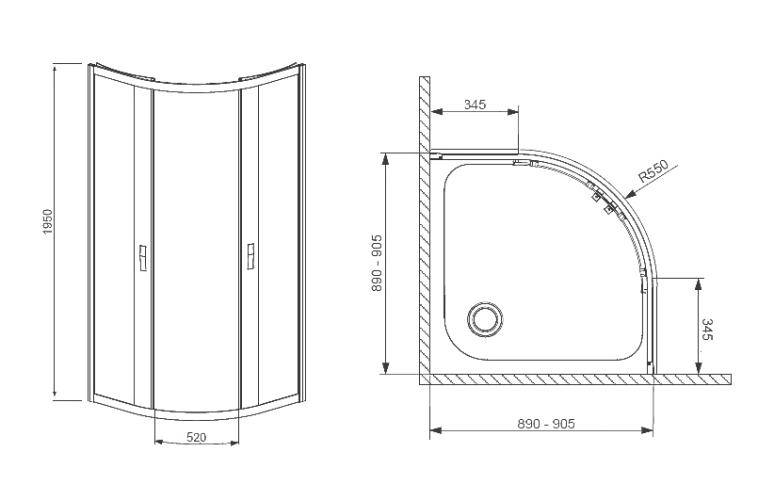 Душевая кабина Radaway Afrodyta, 90x90 (30102-01-01NA)