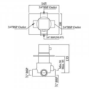 Запорный вентиль Jaquar Kubix Prime, хром (KUB-CHR-35287)