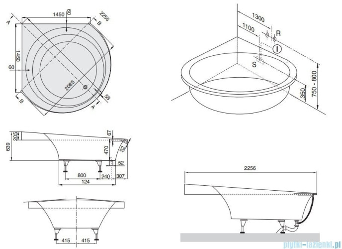 Ванна квариловая Villeroy&Boch Loop&Friends LuXXus, 145х145 (UBQ145LUX3V-01)