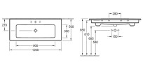 Умивальник підвісний Villeroy&Boch Venticello, 120 (4104CJR1)