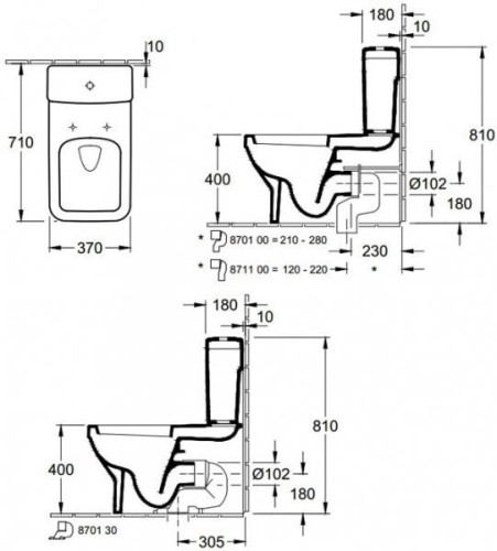 Унітаз компакт Villeroy&Boch Architectura (56871001)