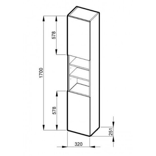 Пенал в ванную Jika Lyra Plus, 32 (H4531610383001)