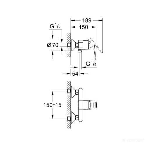 Комплект смесителей 3 в 1 Grohe Bau Loop, хром (UA123220S0)