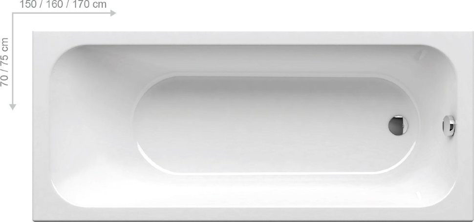 Ванна акриловая Ravak Chrome, 160x70 (C731000000)