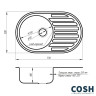 Кухонная мойка стальная Cosh, 77x50 (COSH7108P08)
