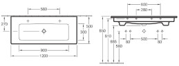 Умывальник подвесной Villeroy&Boch Venticello, 120 (4104CLR1)