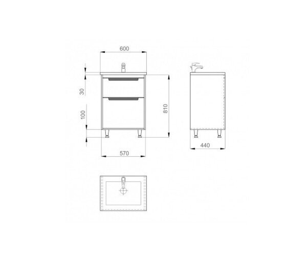 Тумба с умывальником Sanwerk Greta, 60 (MV0000617)