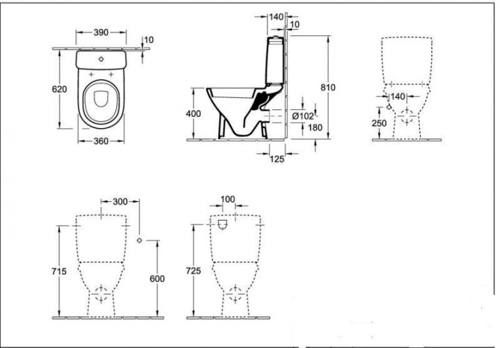 Унитаз компакт Villeroy&Boch O.Novo (565810R1)