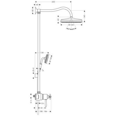 Душевая система Axor Carlton Showerpipe (17670000)